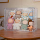 Treayes Clear Doll Storage Box Compatible with Labubu - Stackable Organizer for 15-17cm Dolls & Accessories, Transparent Display Case for