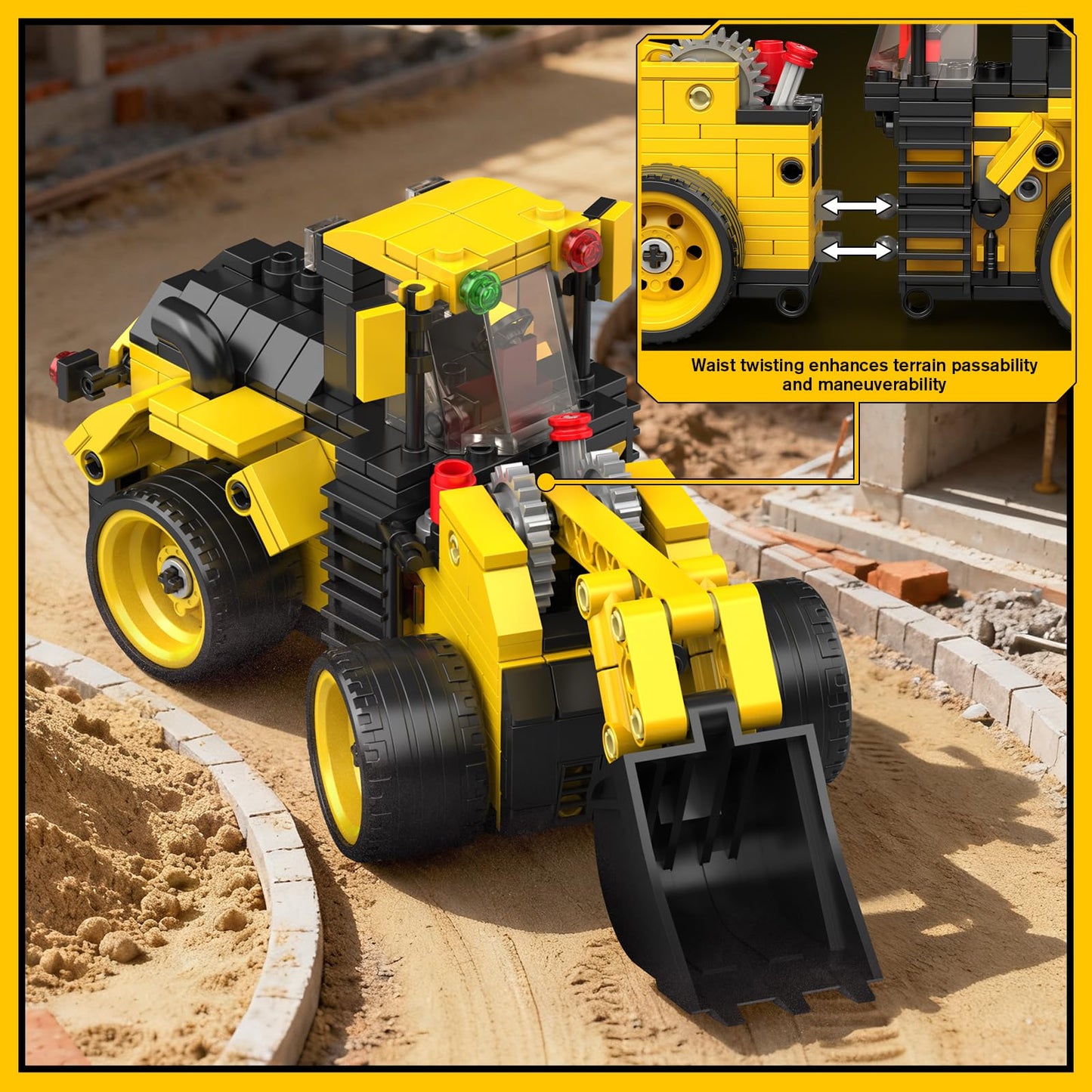 Mould King City Technik Wheel Loader Builidng Sets, MOC Construction Toy for boy Age 8-12, Engineering Farm Vehicle Model Kits with Articulated