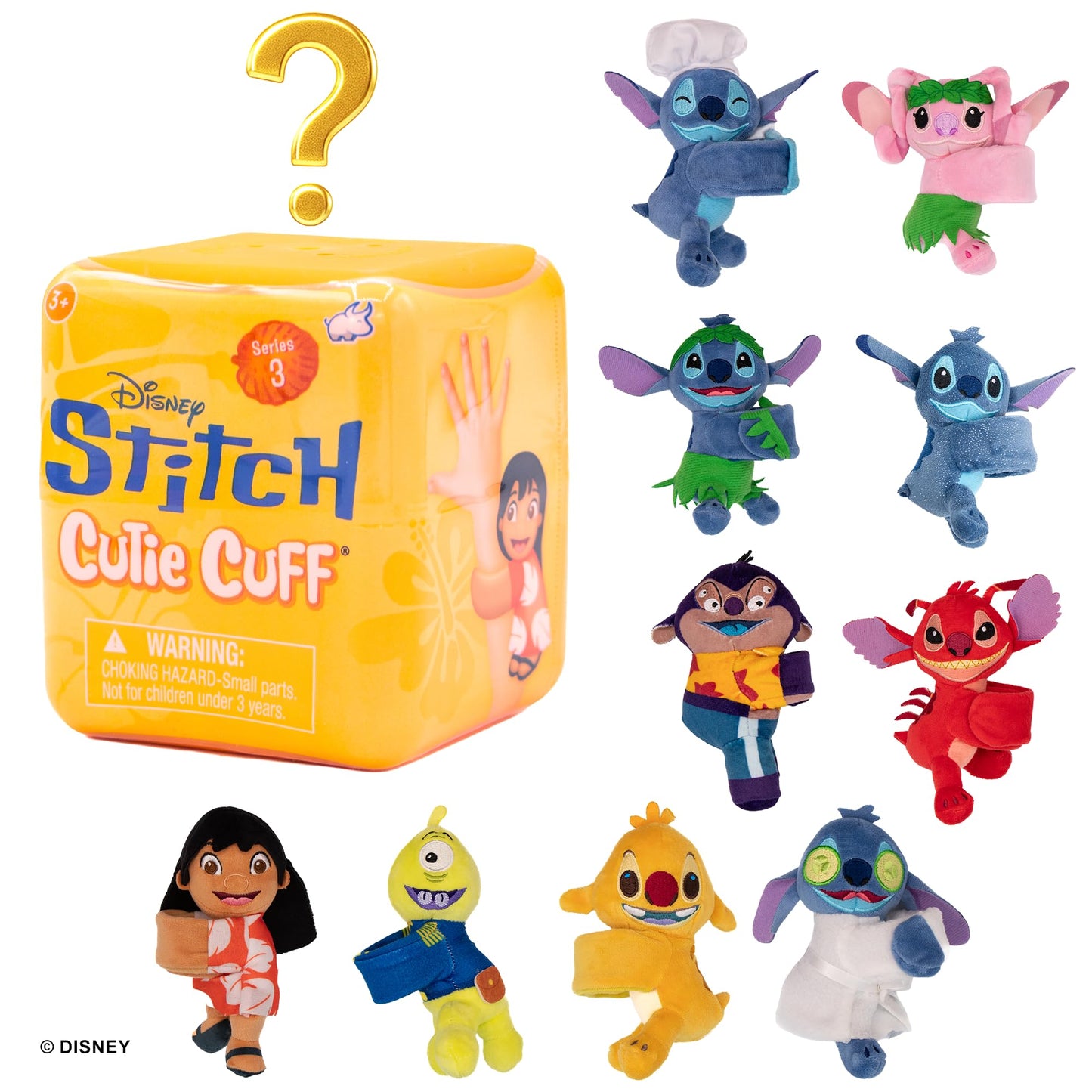 Disney Stitch Cutie Cuff - Mystery Plush Slap Bracelet - Series 3