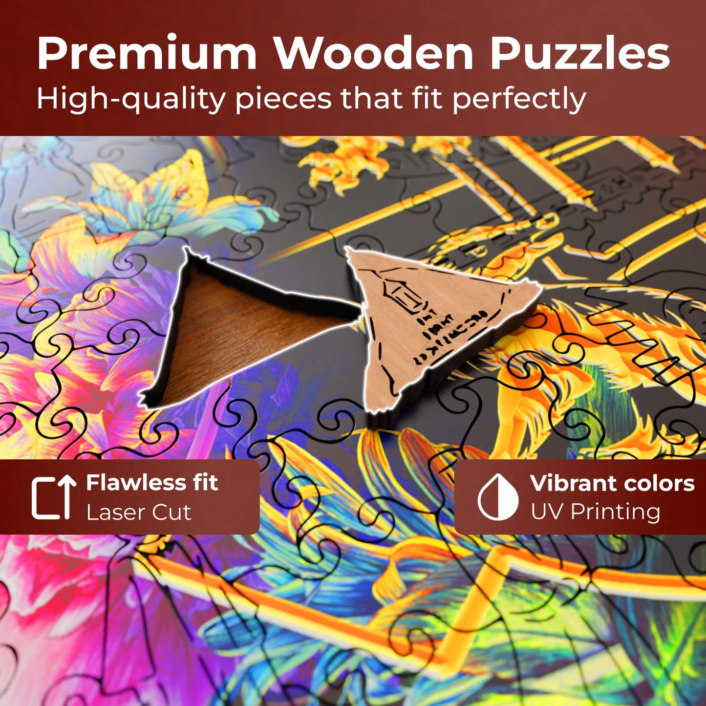 CRAFTHUB Harry Potter Puzzle - Hogwarts Crest - Fine Oddities - A3 Size - Wooden Jigsaw Puzzles for Adults - 201 Unique Shaped Pieces - Officially