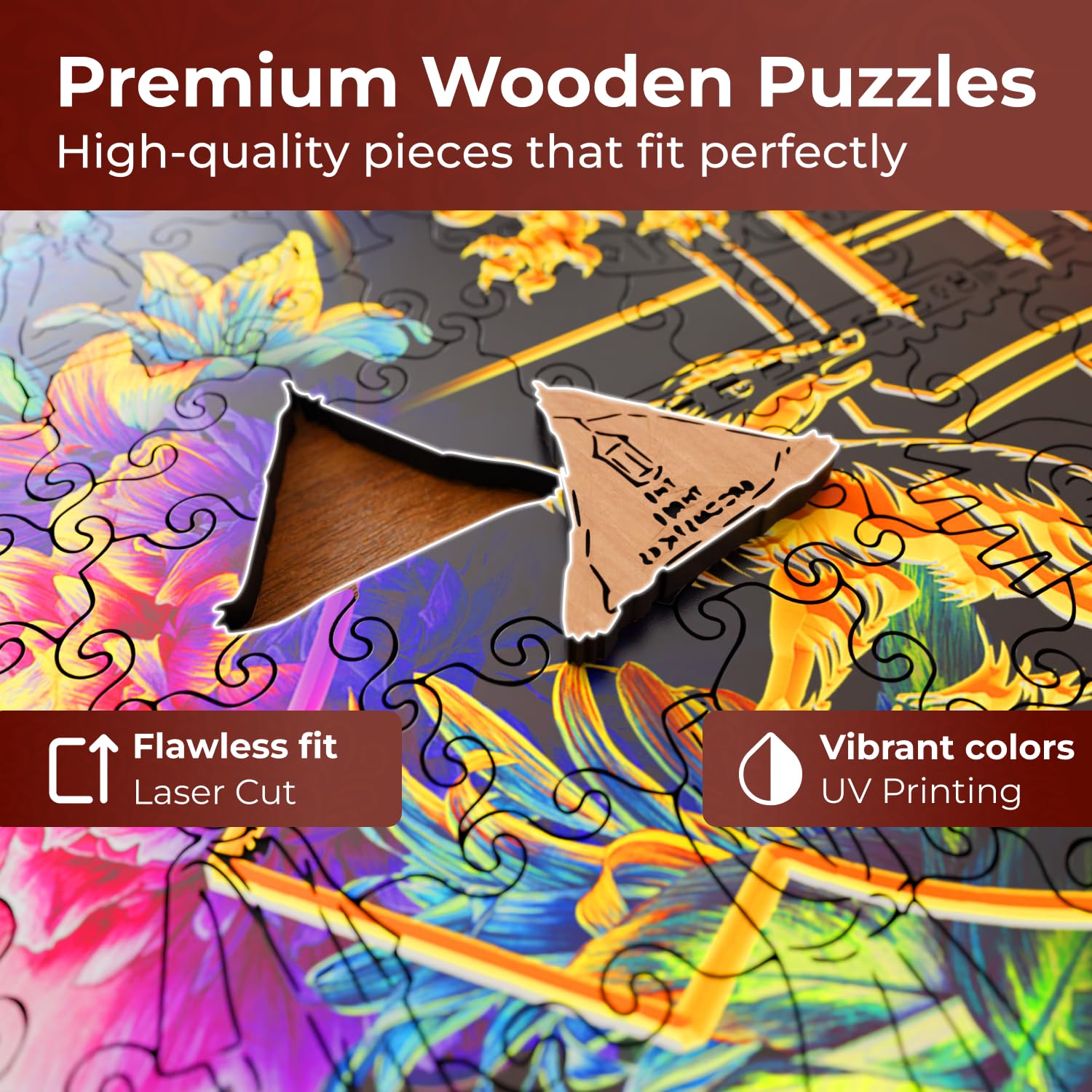 CRAFTHUB Harry Potter Puzzle - Hogwarts Crest - Fine Oddities - A3 Size - Wooden Jigsaw Puzzles for Adults - 201 Unique Shaped Pieces - Officially