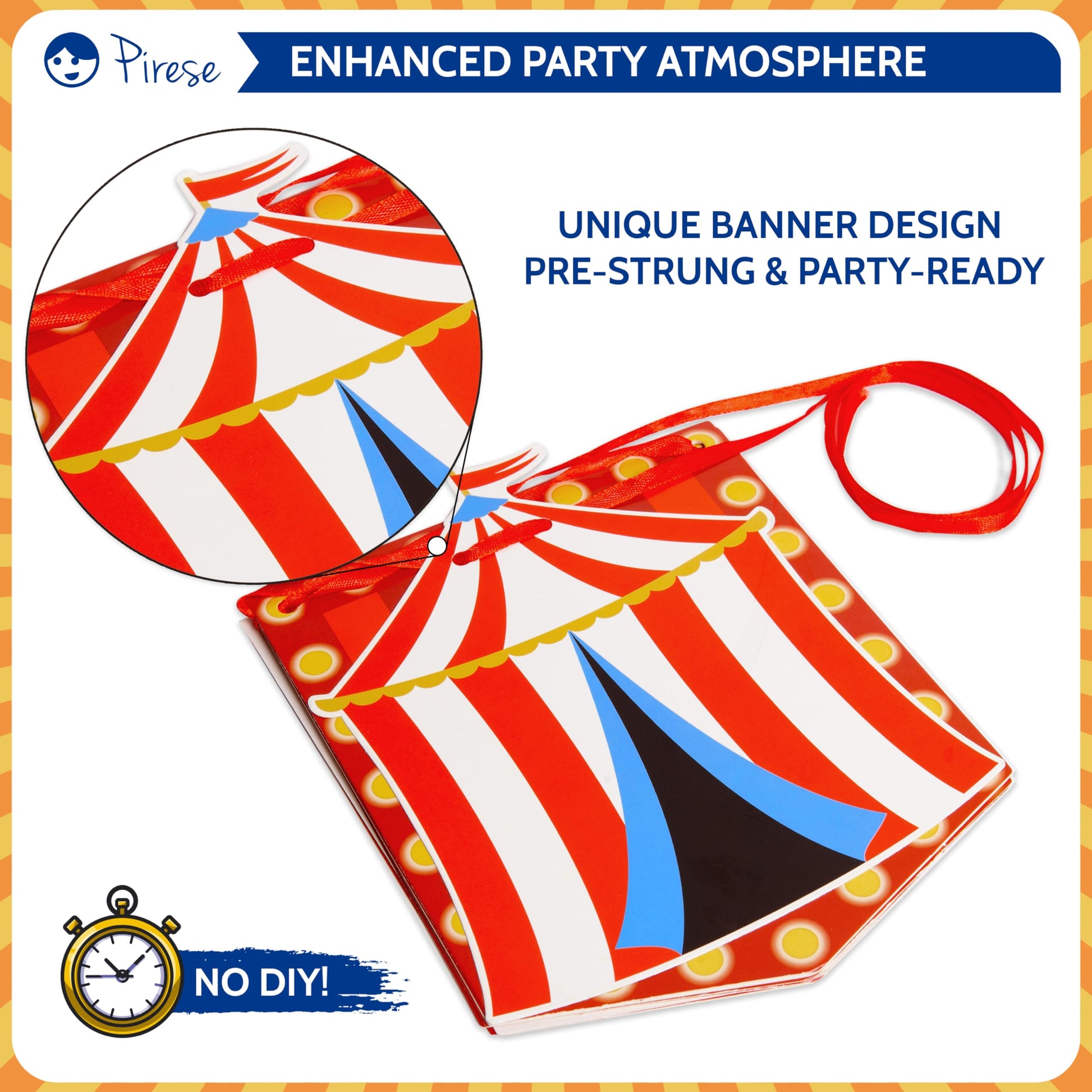 Pirese Carnival & Circus Birthday Party Decorations - Birthday Party Supplies | Banner & Balloons Decor for Kids