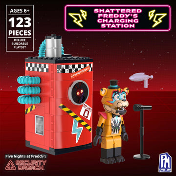 Five Nights at Freddy's - Phat$tacks Shattered Freddy's Charging Station Playset (123 Pieces, Series 1)