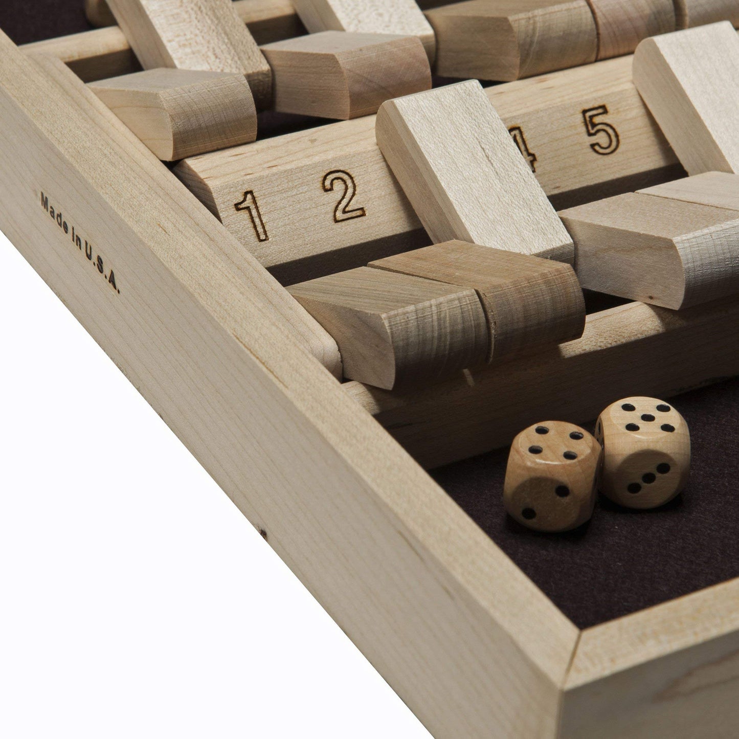WE Games Wooden Shut the Box Game 2 Player, Double-Sided Shut the Box Game 10 Number Flips Tiles, Dice Games for Adults, Classic Pub Games & Tabletop