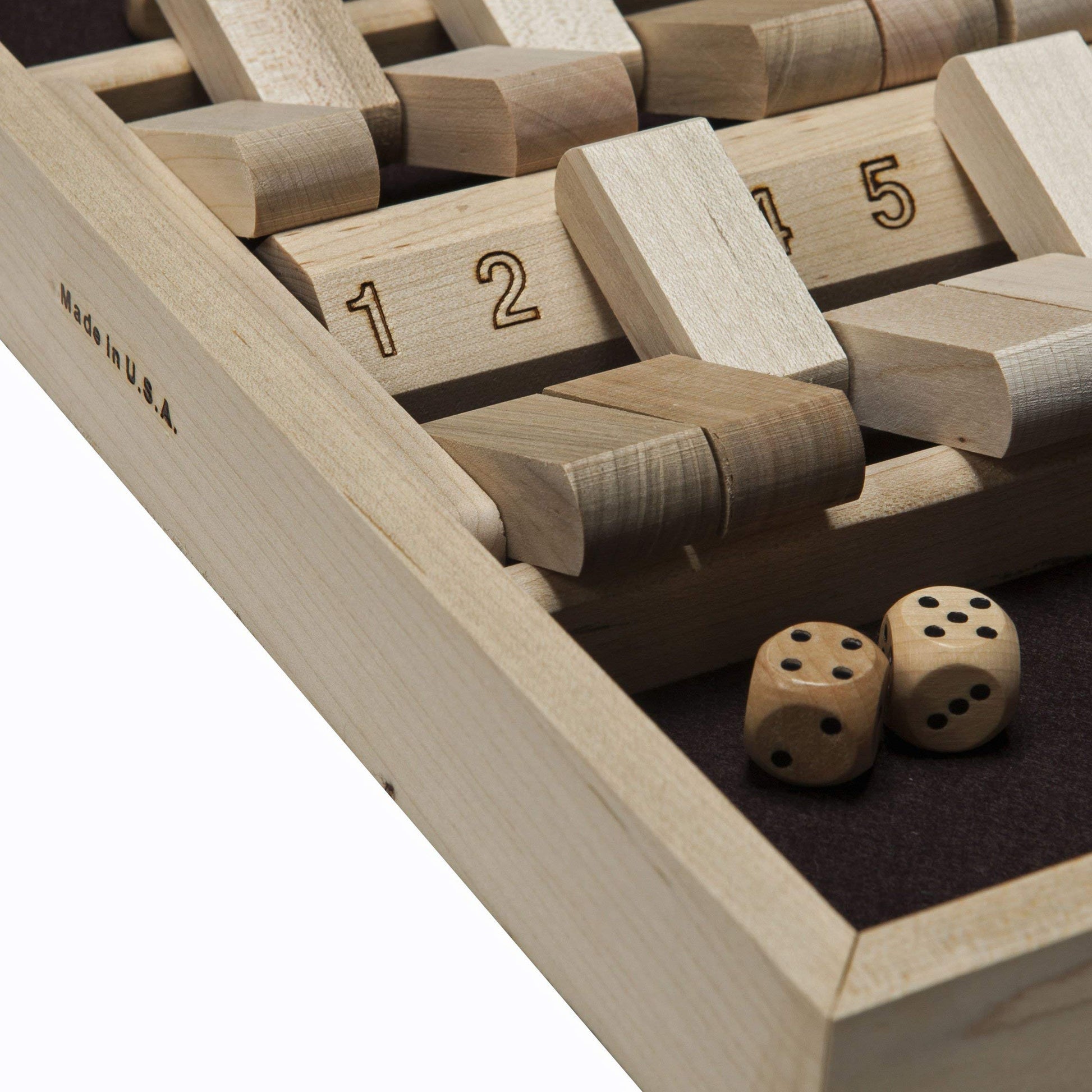 WE Games Wooden Shut the Box Game 2 Player, Double-Sided Shut the Box Game 10 Number Flips Tiles, Dice Games for Adults, Classic Pub Games & Tabletop