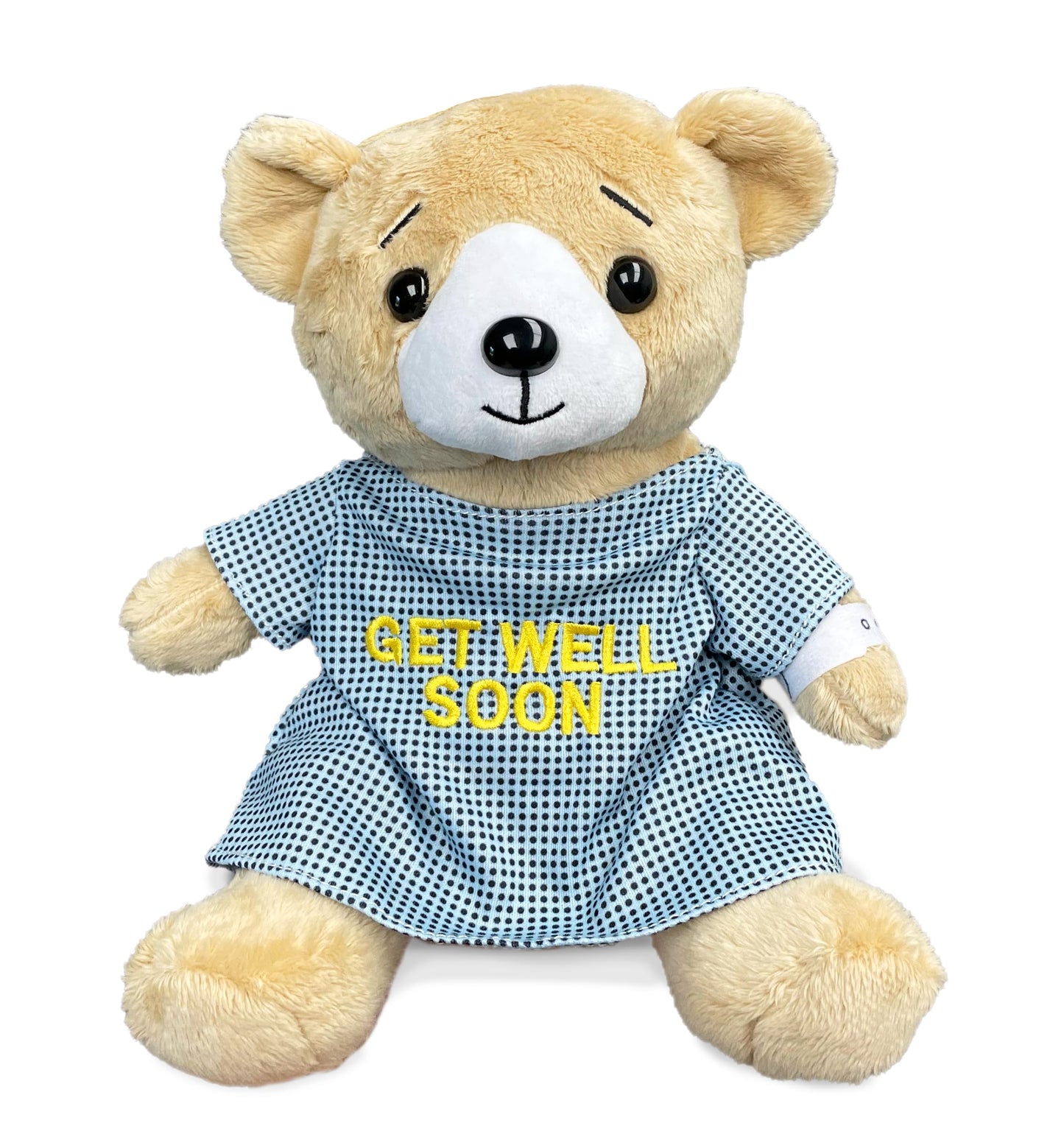 Ribble 9" Get Well Soon Bear with Hospital Gown and Wrist Tag - 9 Inches - Perfect for Comfort and Love
