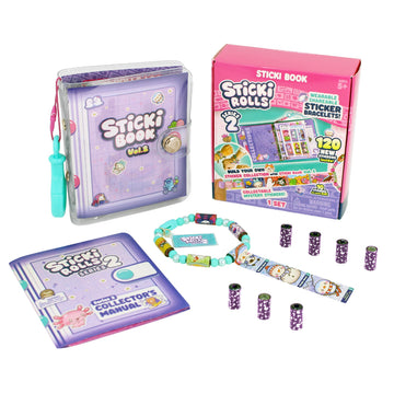 STICKI Rolls Sticki Book - The Original Wearable Shareable Toy Sticker Bracelet + Collection Book | Includes 120 Mini Stickers | Over 1000 Fun Sticker
