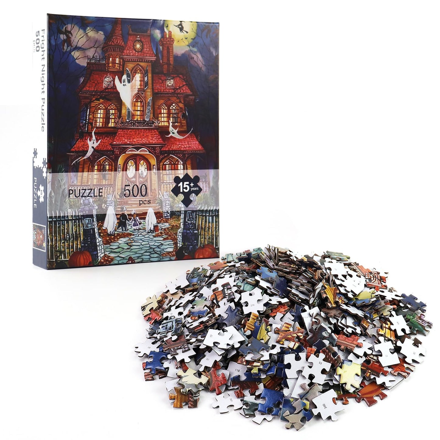 Motiloo 500 Piece Puzzles for Adults, Halloween Fright Night Theme