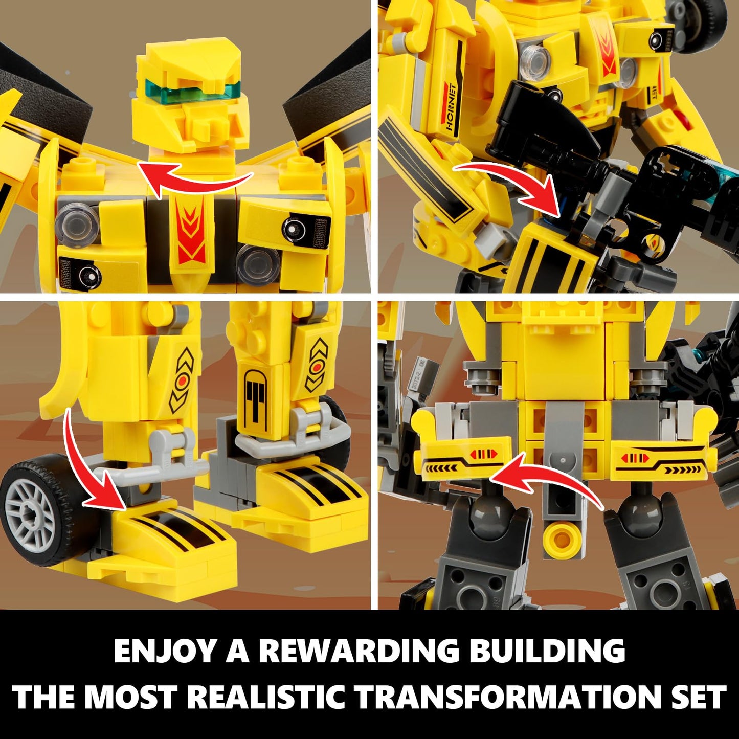 HIGH GODO Transforming Building Set, Collectible 2in1 Transformation Robot and Truck Building Block Set, Cool Robots Toys Gifts for Teens Adults 14+