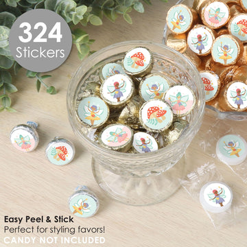 Big Dot of Happiness Let’s Be Fairies - Fairy Garden Birthday Party Small Round Candy Stickers - Party Favor Labels - 324 Count