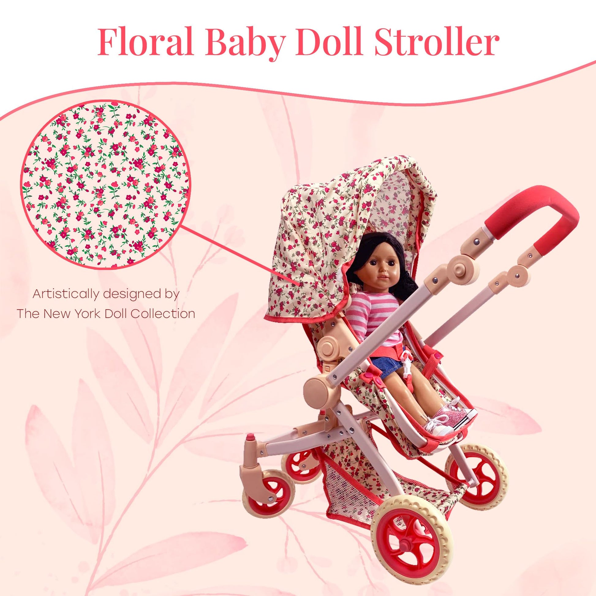 Convertible Combo Baby Doll Stroller for 3 Year Old Girls & Up | Play Toy Baby Stroller for Dolls, Folding Adjustable Bassinet Carriage Buggy