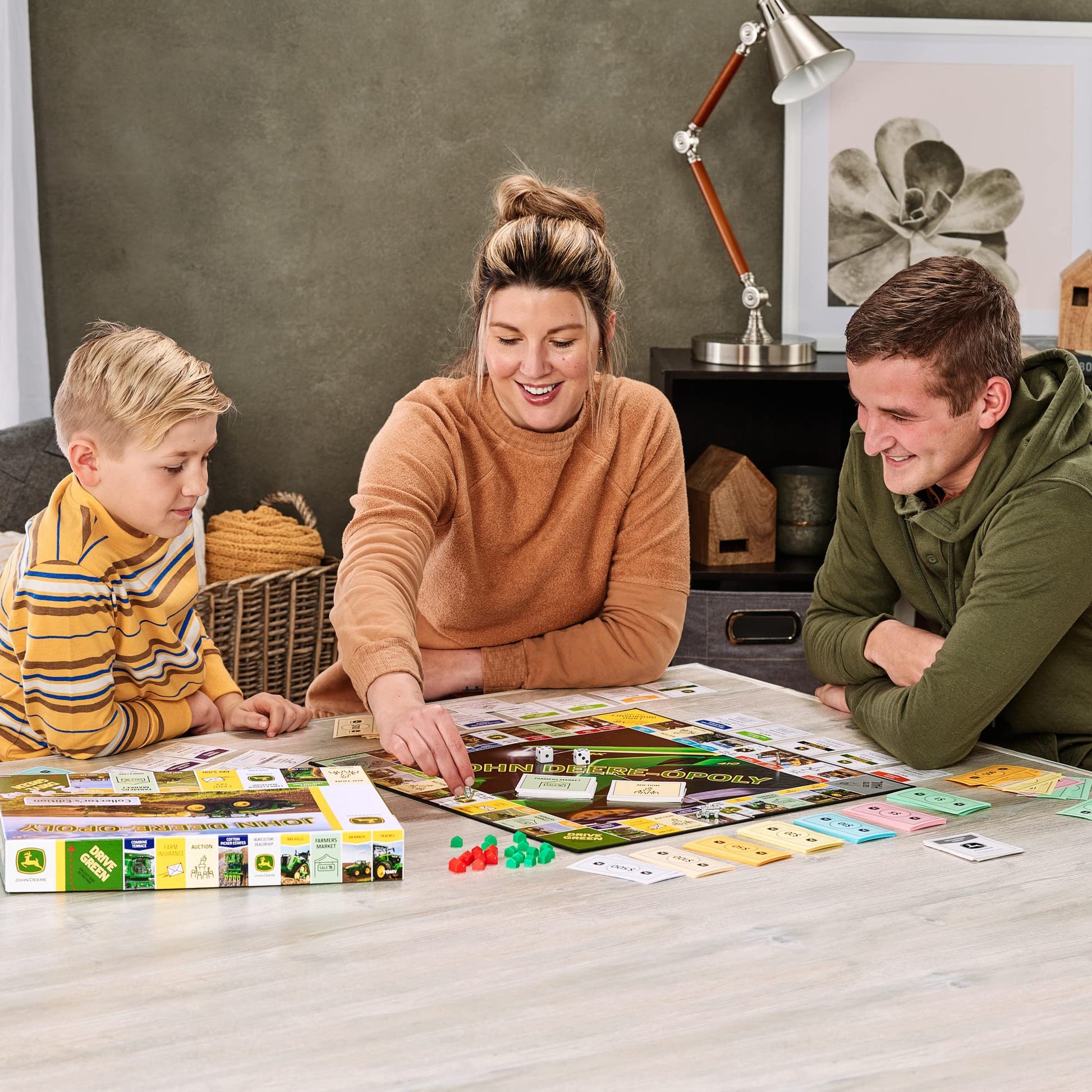 TOMY John Deere-opoly Kids Board Game - Cooperative Farming Games for Kids - Classic Board Games for Family Game Night - Tractor Themed Board Game