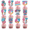 Musaeva 6 7 Birthday Decorations - 36 Pcs 67 Meme Birthday Theme Party Cupcake Toppers Decor, Ice Cream Drip Baseball Cup Cake Toppers Party Supplies