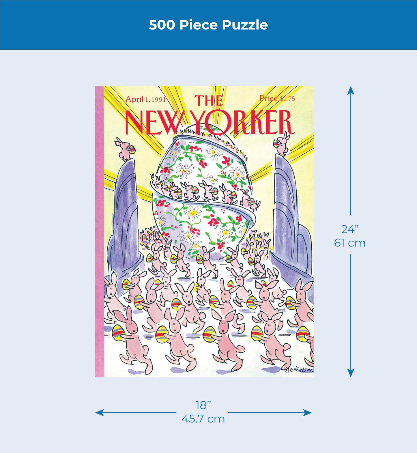 New York Puzzle Company - New Yorker Bunny Brigade - 500 Vintage Easter Piece Jigsaw Puzzle by James Stevenson