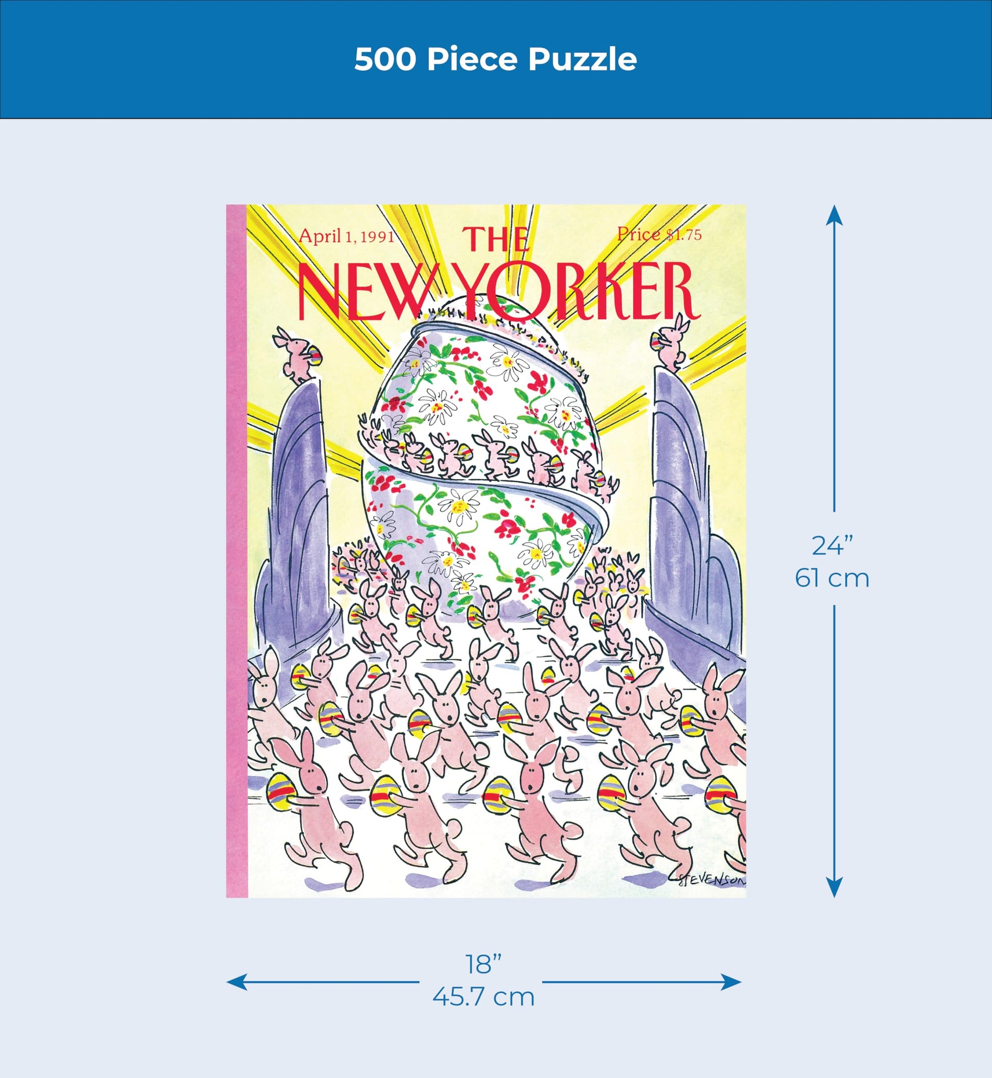 New York Puzzle Company - New Yorker Bunny Brigade - 500 Vintage Easter Piece Jigsaw Puzzle by James Stevenson
