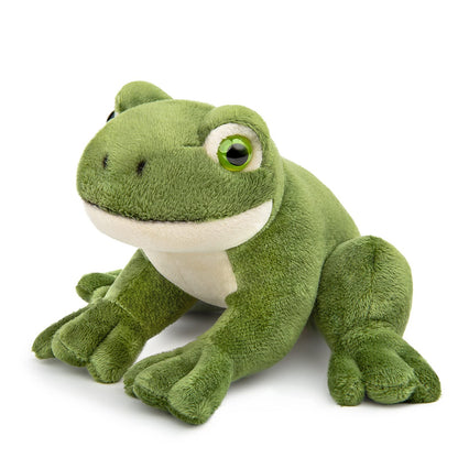 ZHONGXIN MADE Simulation Frog Plush Toy - 6.3" Lifelike Green Frog Stuffed Animals Reptilian Plushie Toys, Super Soft Plush Dolls for Kids Stuffed