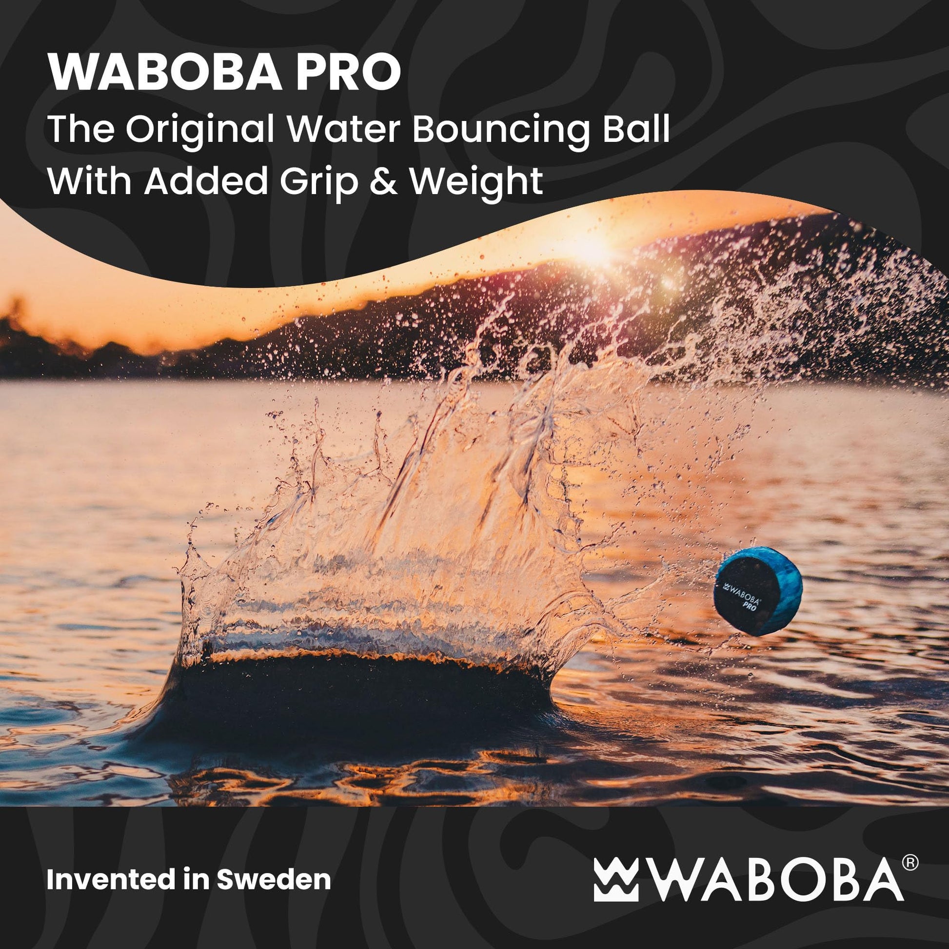 Waboba Pro Water Skipping Ball Toy, Colorful Lines