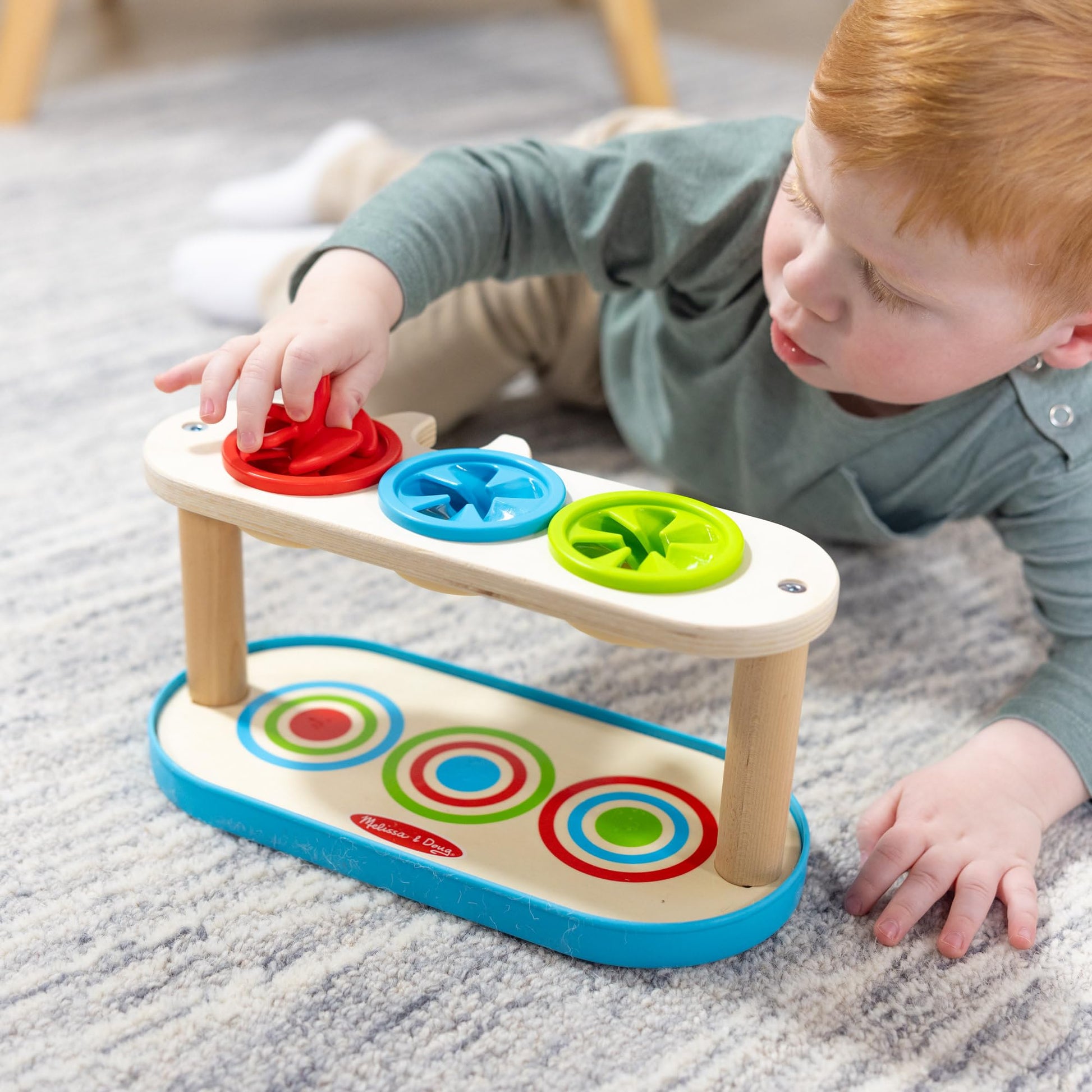 Melissa & Doug Match & Push Spinning Tops Developmental Skills Toy for Girls and Boys 2+ - FSC-Certified