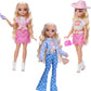 Barbie Dream Besties Festival Looks Set, Including Barbie “Malibu” Doll with Long, Blonde Stylized Hair, 10+ Removable Fashions & Accessories
