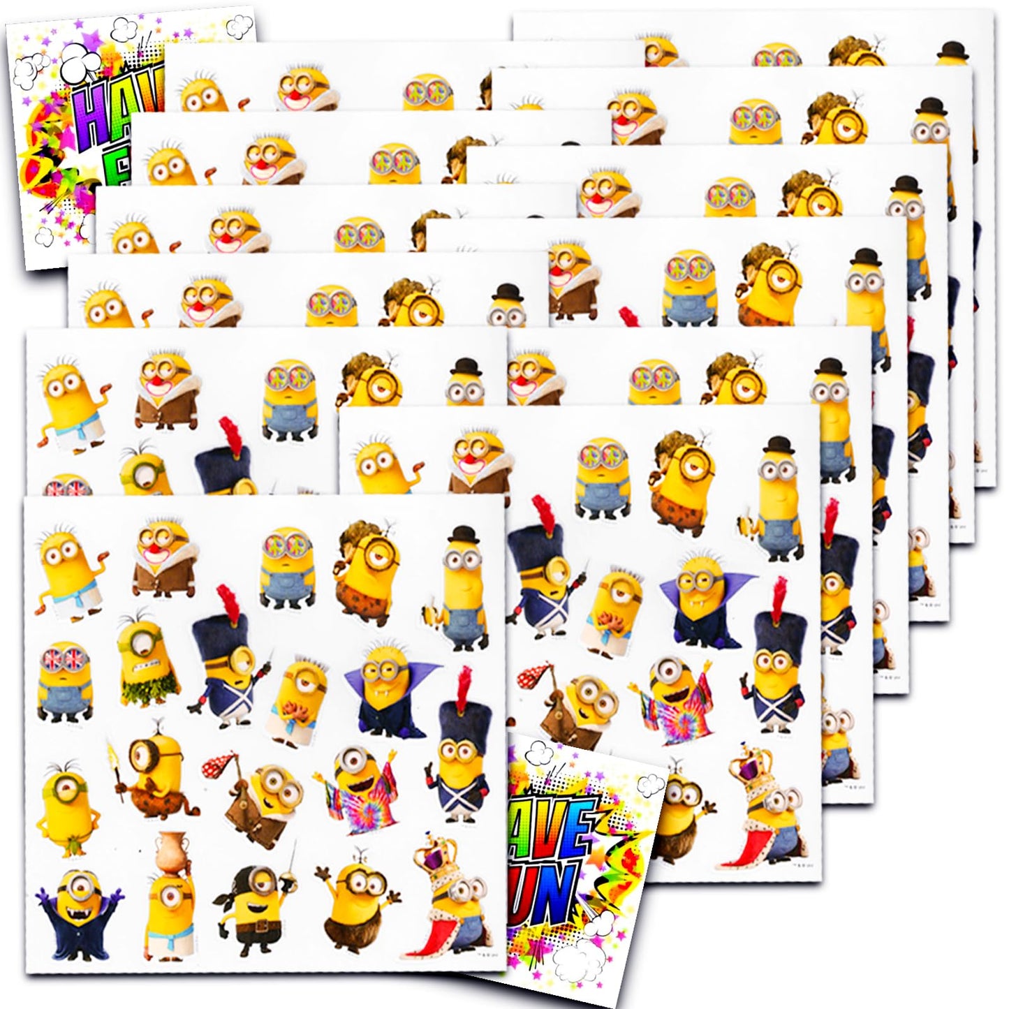 Despicable Me 3 Stickers Party Favors - Bundle of 12 Sheets 240+ Stickers Plus 2 Specialty Stickers!