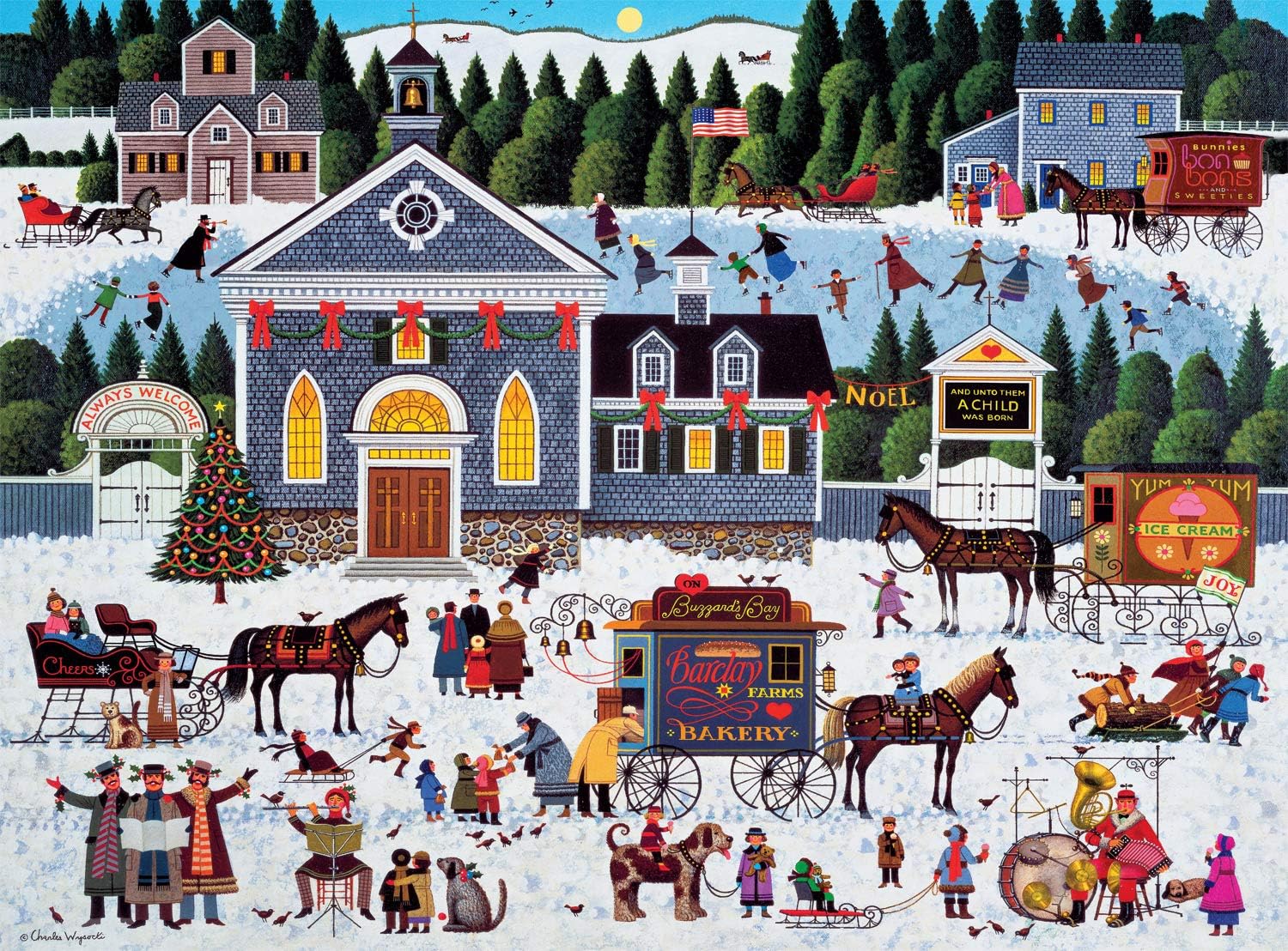 Buffalo Games - Charles Wysocki Churchyard - 1000 Piece Puzzle for Adults