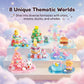 Crystal Stacked 3D Building Stickers, 8 Sets DIY Puffy Resin Decorative Stickers for Kids, Layered Kawaii Miniature Scene Craft Kit for Desktop