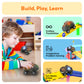 PicassoTiles 2 Piece Swift Highly Detailed Race Track Truck Dinosaur Cars Accessories in Bulk Package Compatible with STEM Magnetic Tile Race Track
