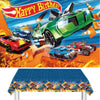 Hot Race Car Themed Party Decorations, Car Wheel Birthday Party Supplies Include Plastic Table Covers(42.5x70.8inch) and Photography