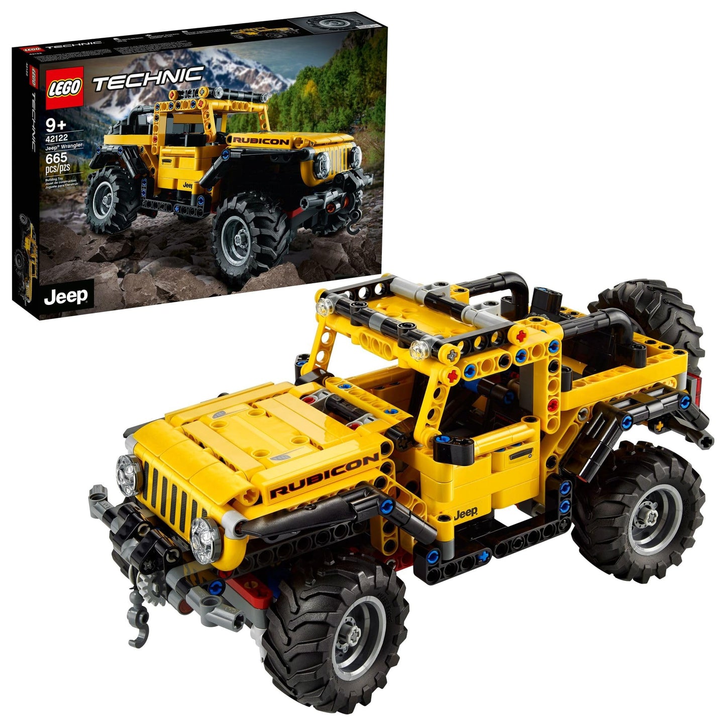 LEGO Technic Jeep Wrangler 4x4 Toy Car 42122 Model Building Kit - All Terrain Off Roader SUV Set, Authentic and Functional Design, STEM Birthday Gift