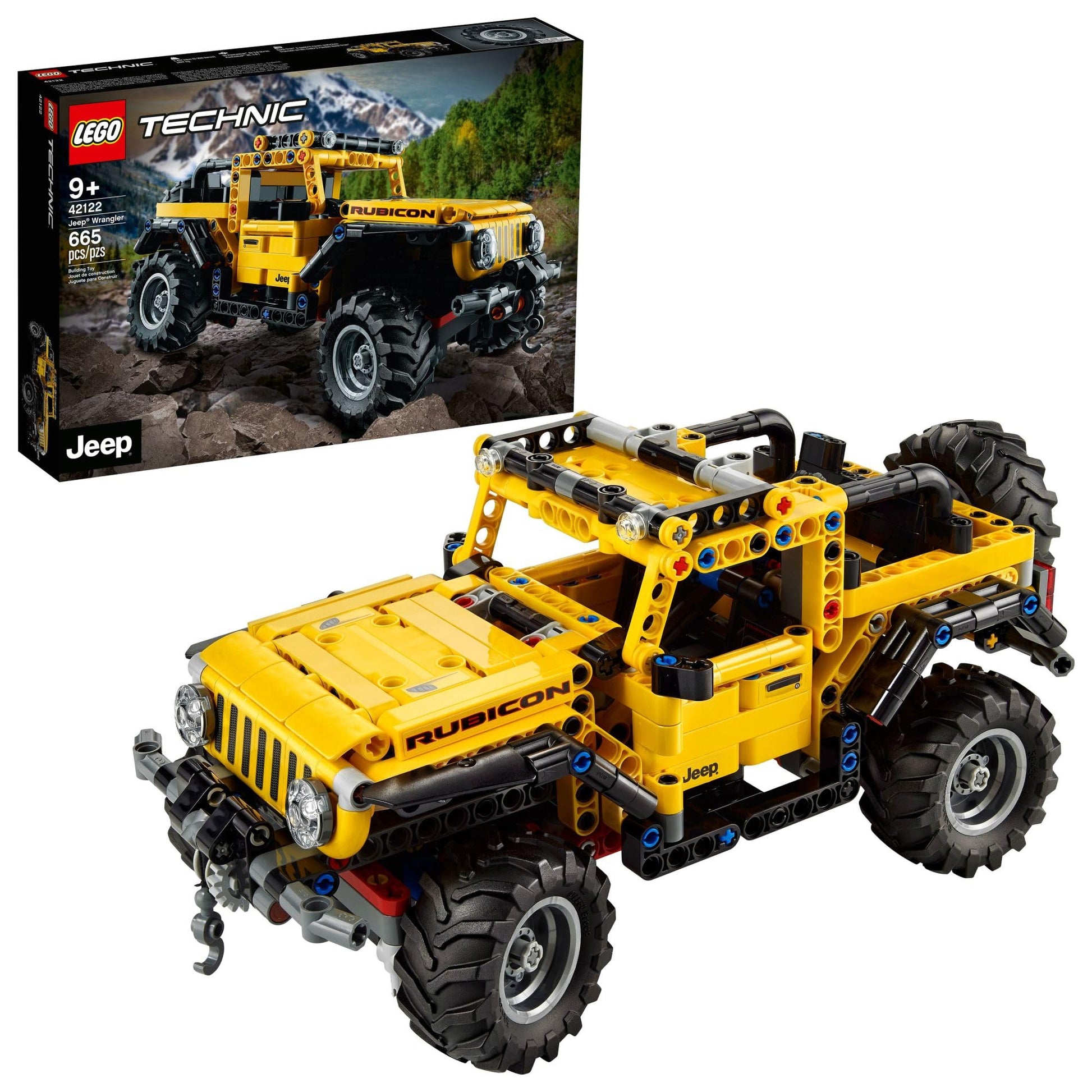 LEGO Technic Jeep Wrangler 4x4 Toy Car 42122 Model Building Kit - All Terrain Off Roader SUV Set, Authentic and Functional Design, STEM Birthday Gift