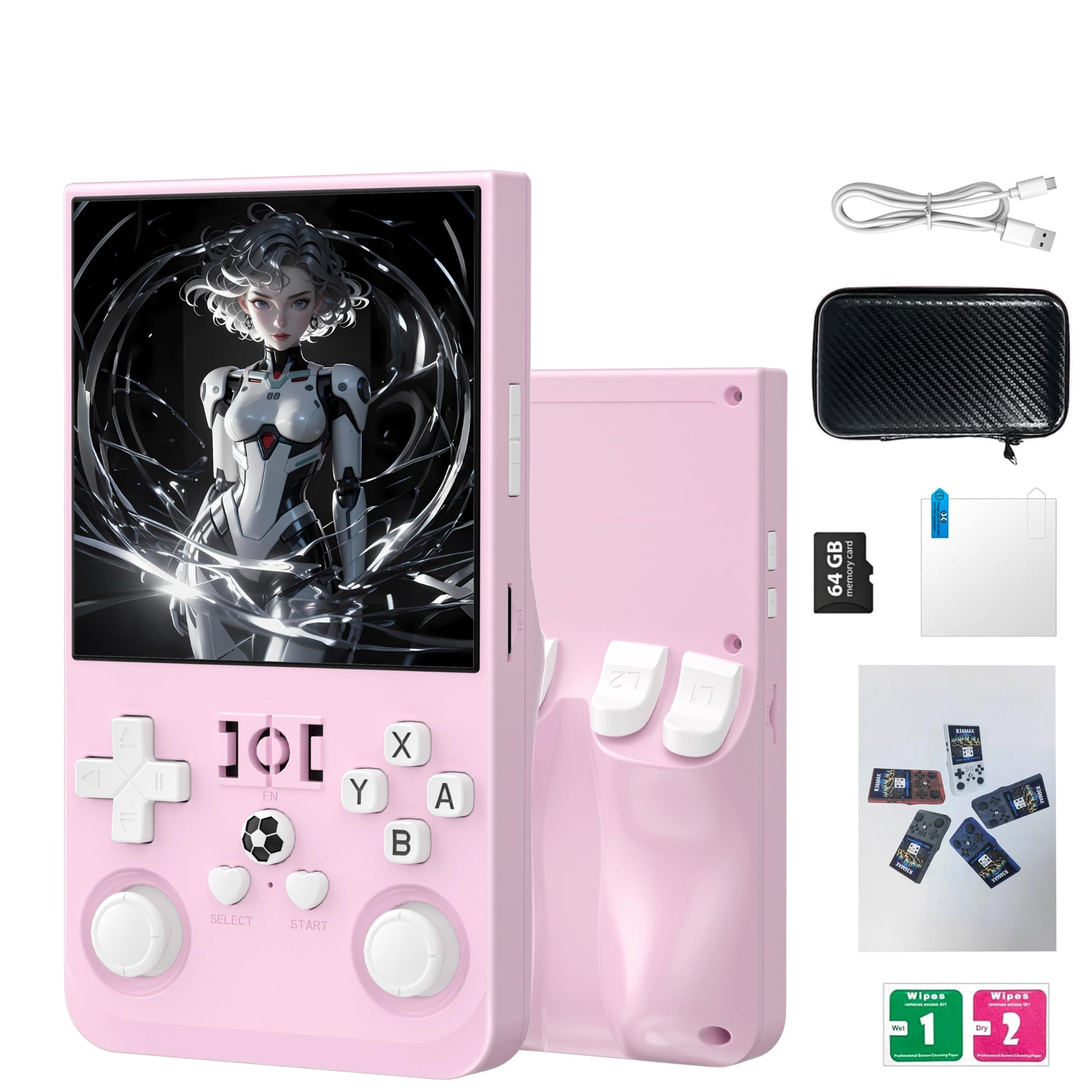 ZWYING Open Source Handheld Game Console, 4.0-inch HD Screen, 64GB Built-in Storage with Supports Controller Connection , 4000mAh for Long Life Open