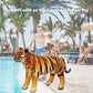 Jet Creations 40" Long Inflatable Tiger Toy, Orange-Yellow with Black Stripes, Realistic Jungle Animal Figure, Home Decor, Photo Prop, Thanksgiving