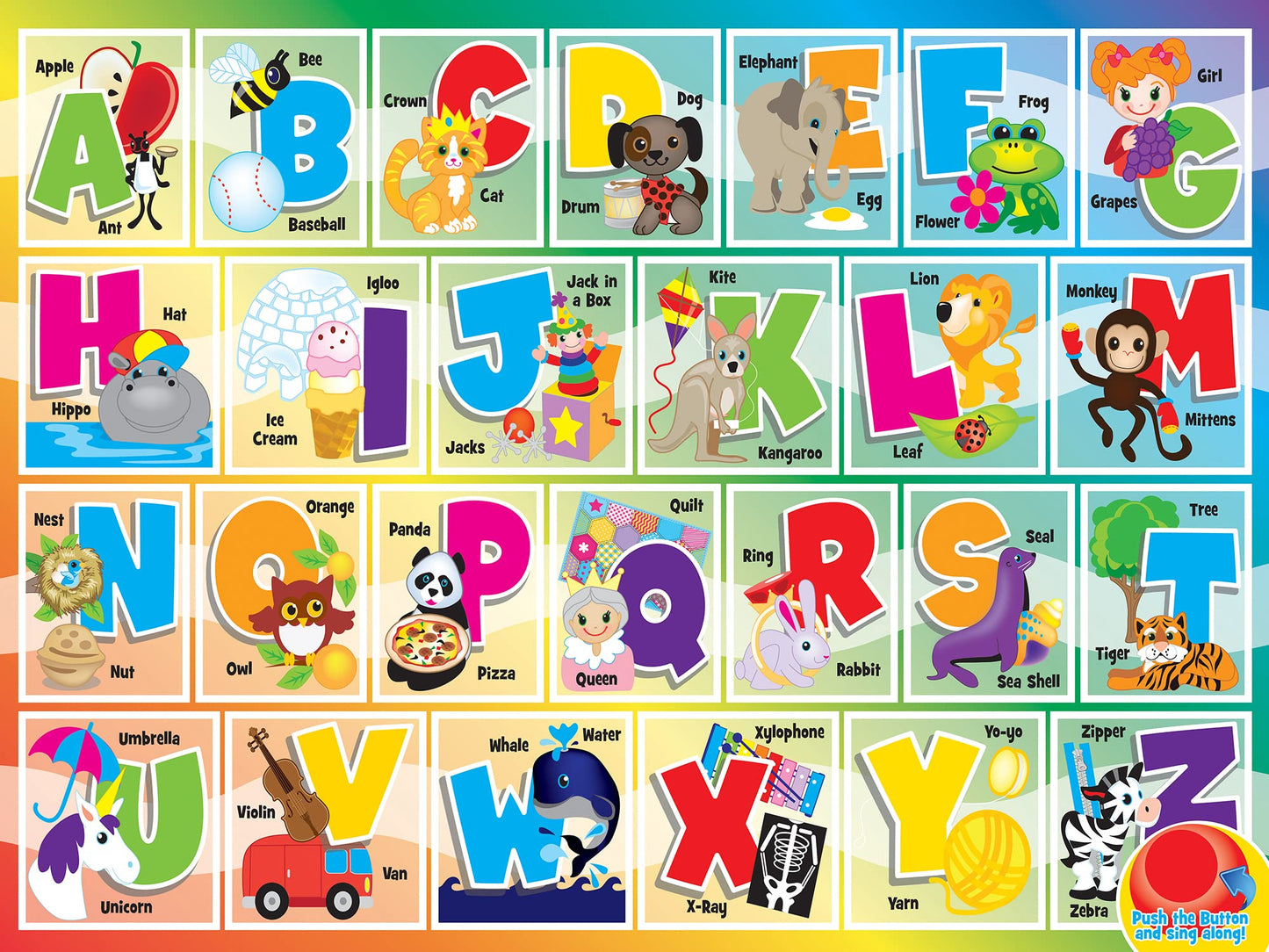Masterpieces 24 Piece Sing-A-Long Alphabet Sound Floor Puzzle For Kids 18"x24"