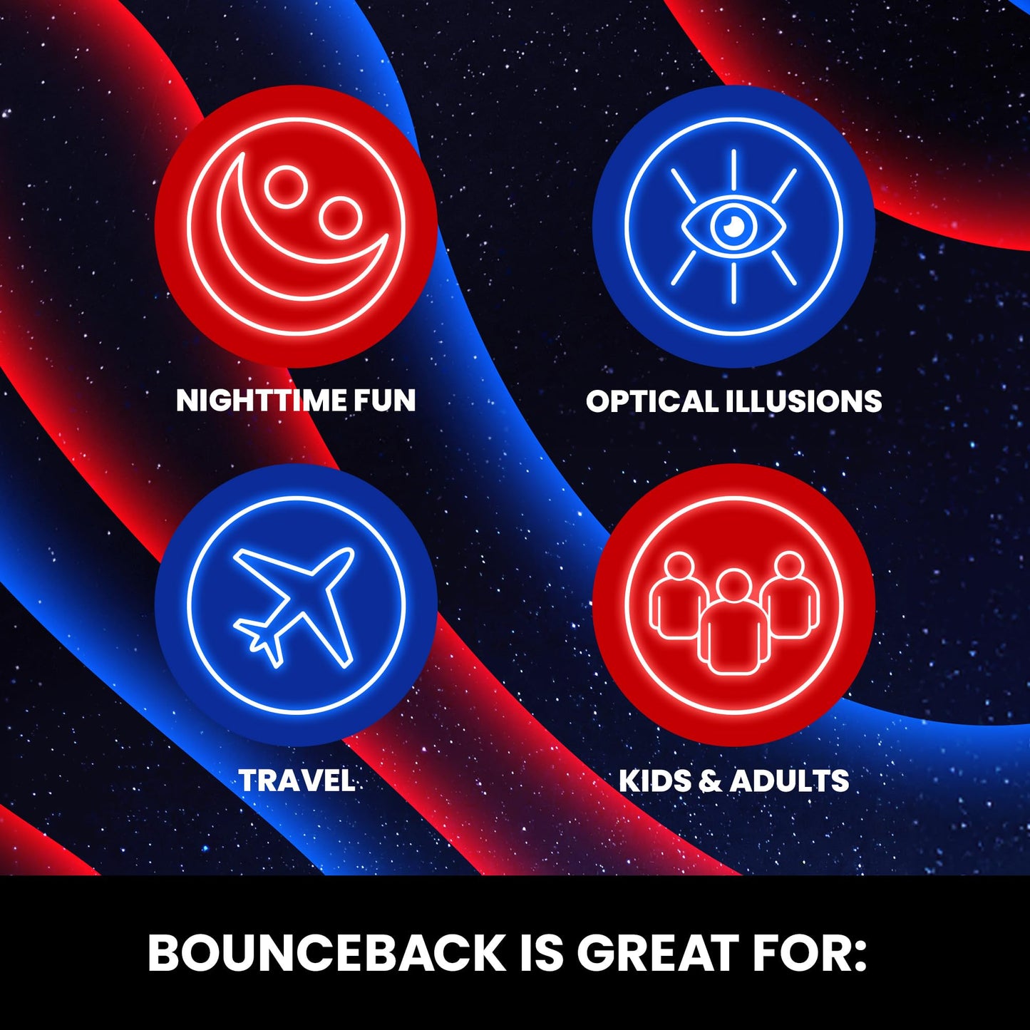 Waboba Bounceback Moonshine | Bouncy Balls with Strings | 2 Colors