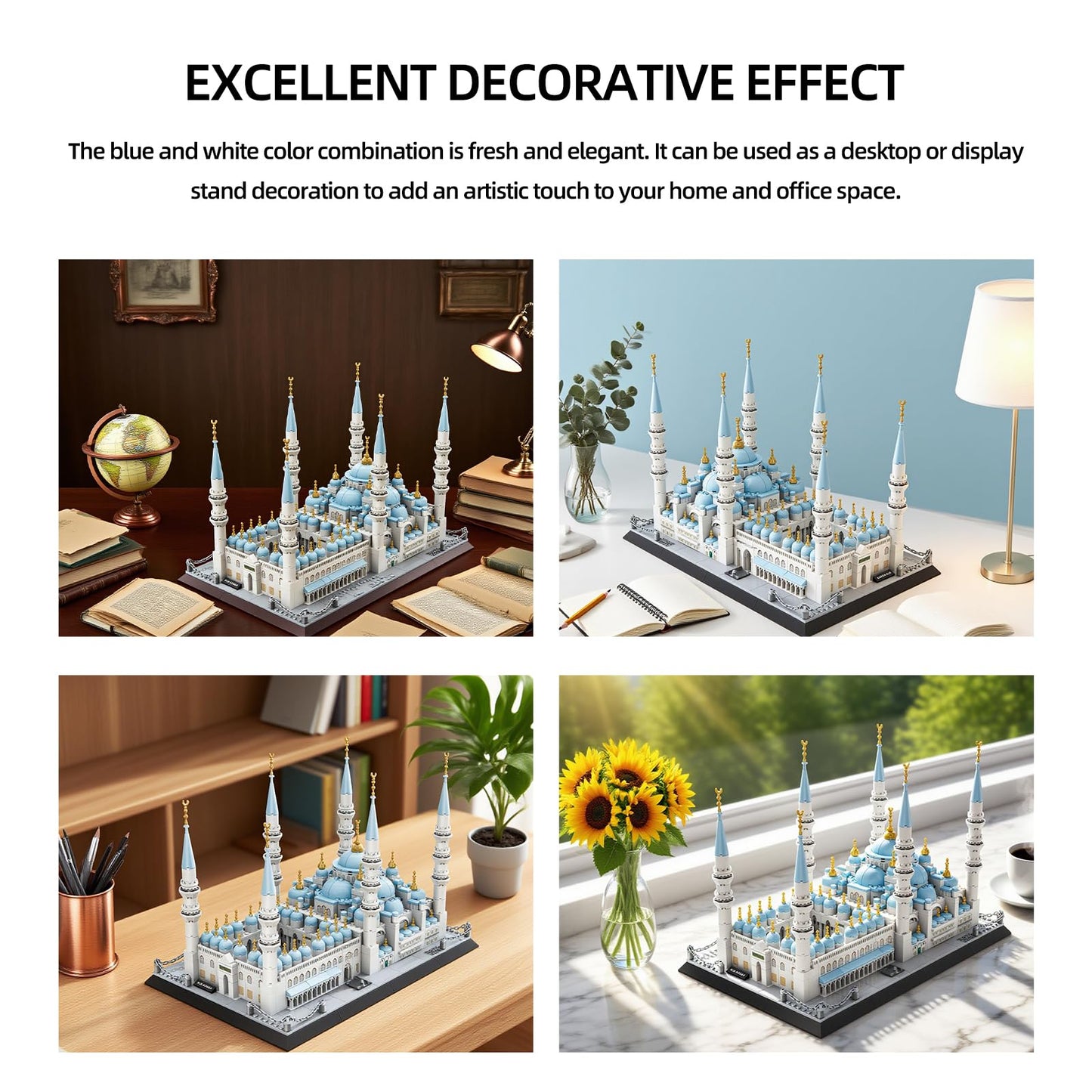 Myth Qholve Blue Mosque Building Block Set Istanbul Türkiye Sultan Ahmed Mosque Architecture Model Kit for Adults Educational Display Toy