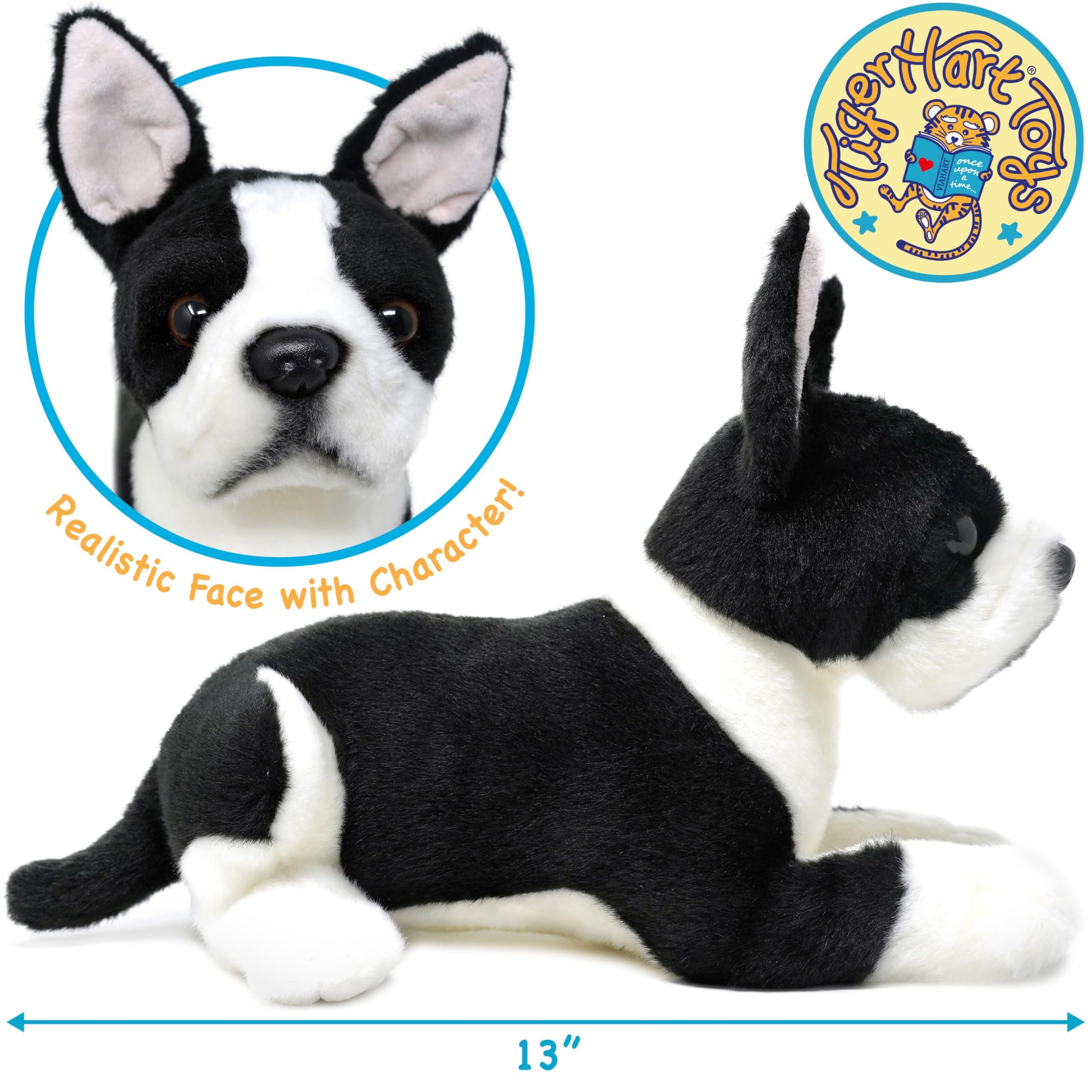TigerHart Baxter The Boston Terrier - 12 Inch Stuffed Animal Plush Dog