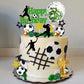 31 PCS Soccer Cake Topper Soccer Ball Player Cake Decorations for Soccer Football Theme Birthday (Black)