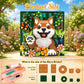Vziimo Animal Flowers 3D Wall Art Building Set, Botanical Dog Micro Building Blocks Wall & Tabletop Display Decor Model Kit, Shiba Inu Toys Gifts