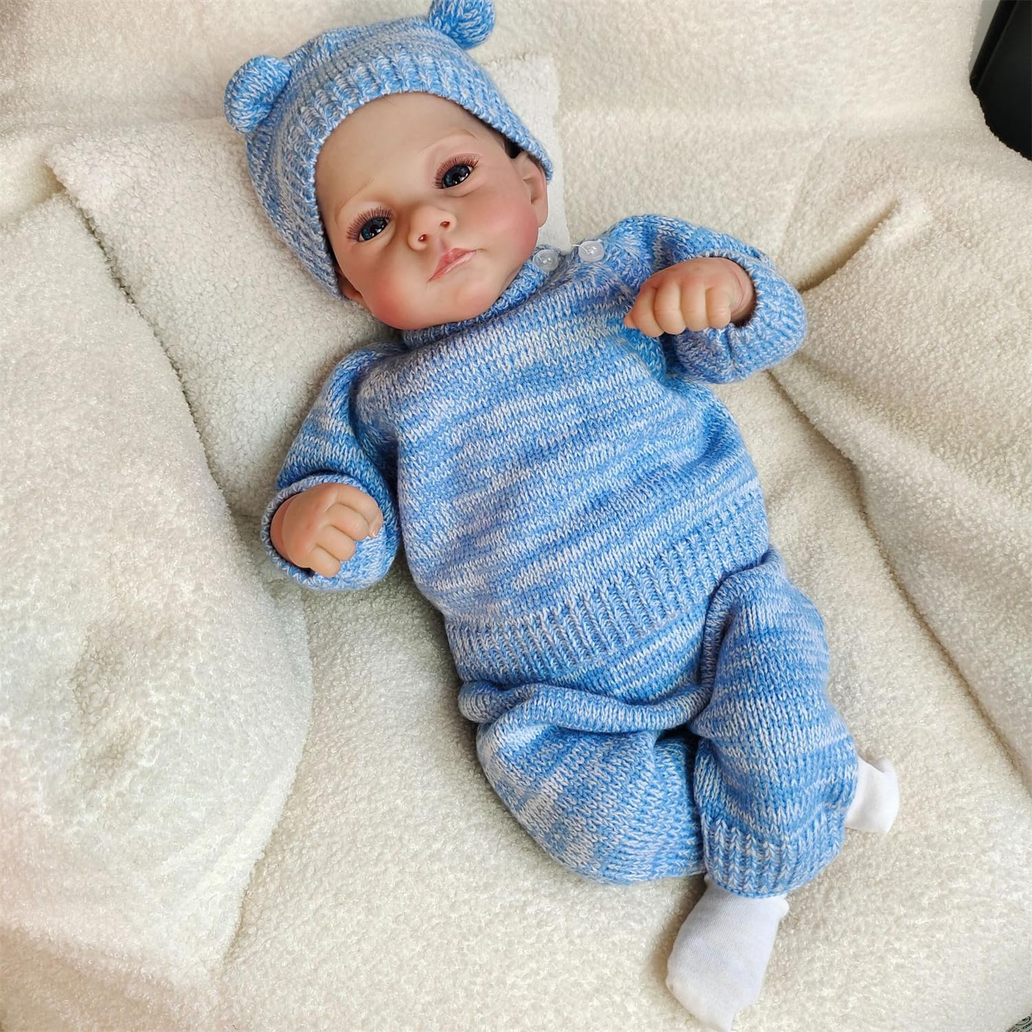 GYCV Lifelike Reborn Baby Dolls Twins Boy Girl 18 Inch Realistic Newborn Baby Dolls Twins that Look Real Reborn Baby Toy Set with Feeding Accessories
