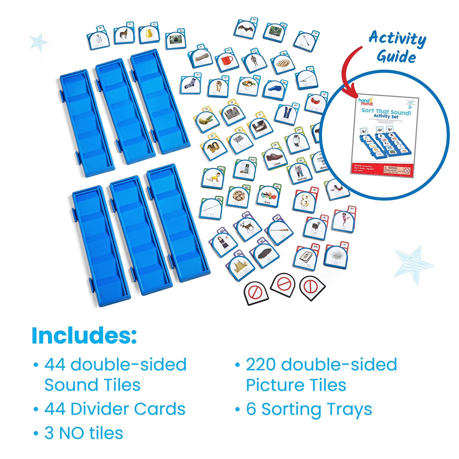hand2mind Sort that Sound Activity Set, Phonemic Awareness, ESL Teaching Materials, Science of Reading Manipulatives, Letter Sounds for Kindergarten