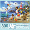 Bits and Pieces - Large 300 Piece Jigsaw Puzzle for Adults - Flying High - Kites at The Beach Jigsaw Puzzle by Alan Giana -, Completed Puzzle Size