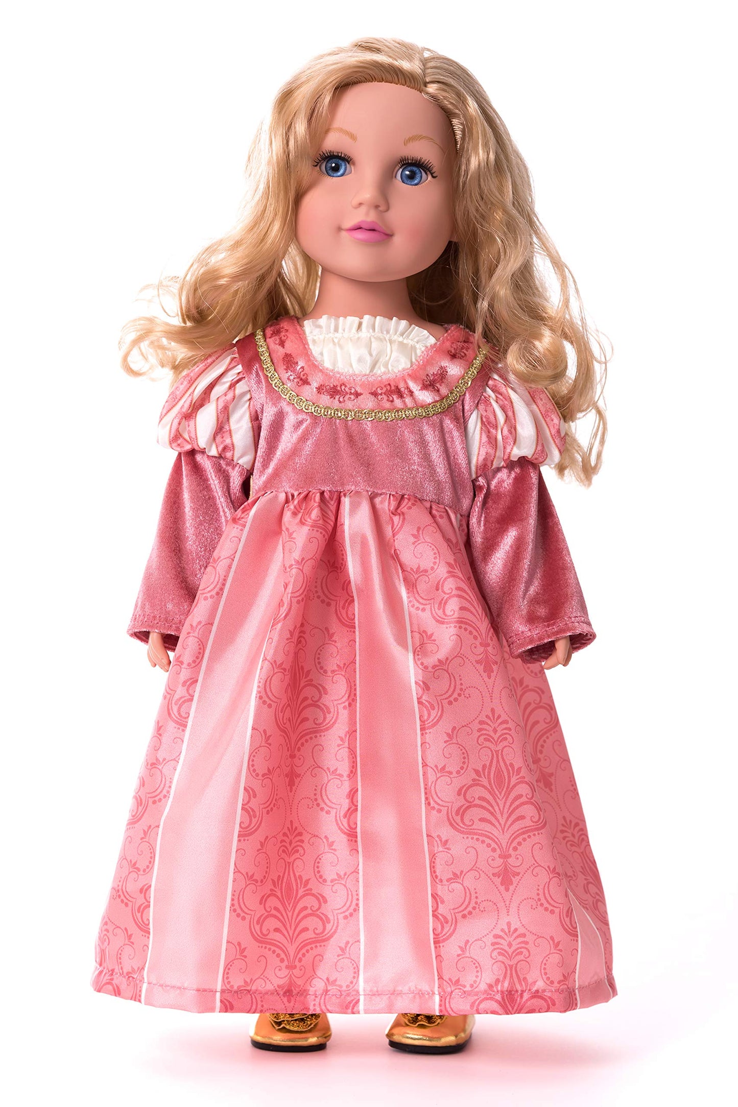 Little Adventures Coral Renaissance Princess Doll Dress - Doll Not Included - Machine Washable Child Pretend Play and Party Doll Clothes with No