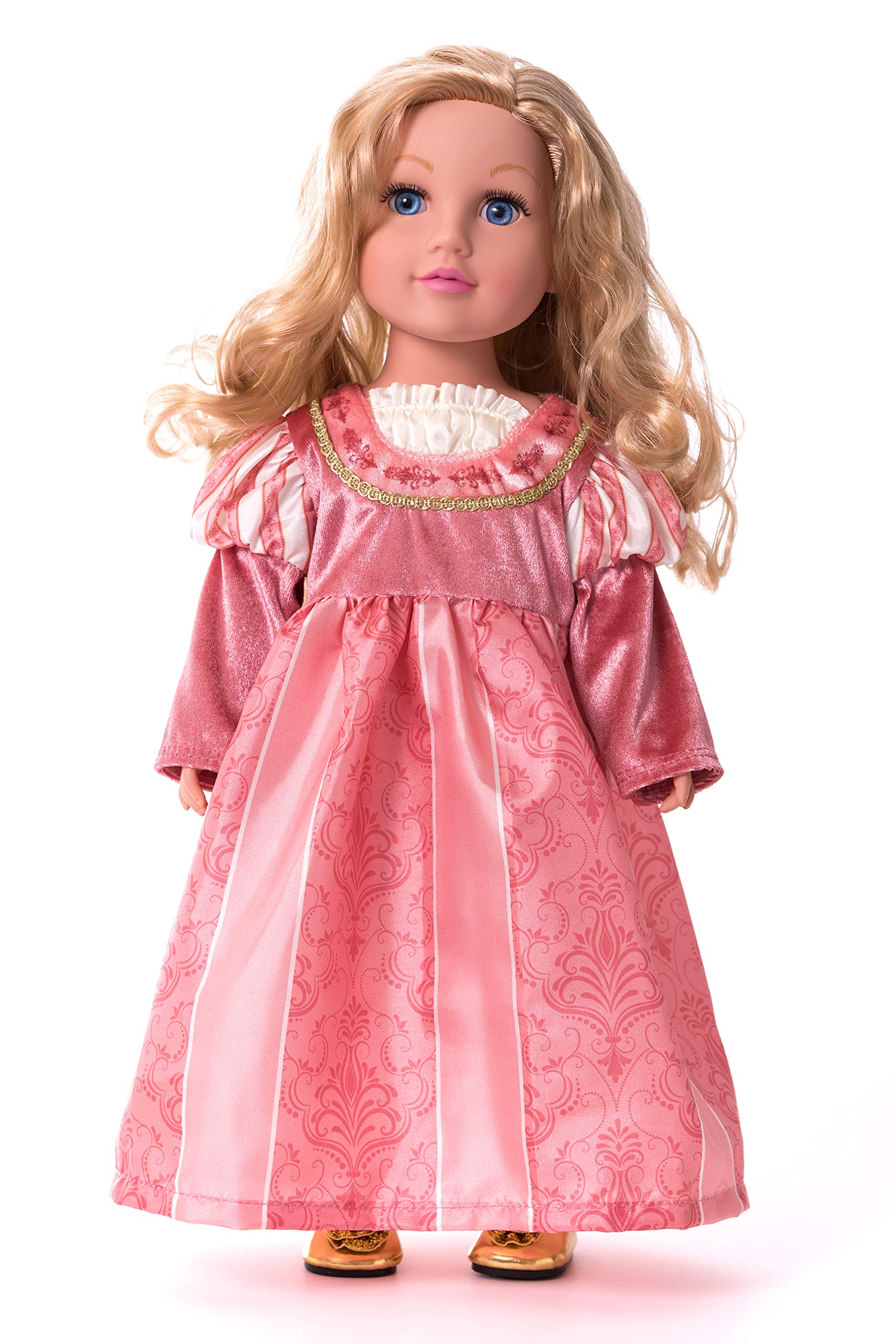 Little Adventures Coral Renaissance Princess Doll Dress - Doll Not Included - Machine Washable Child Pretend Play and Party Doll Clothes with No