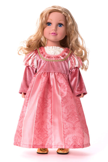 Little Adventures Coral Renaissance Princess Doll Dress - Doll Not Included - Machine Washable Child Pretend Play and Party Doll Clothes with No