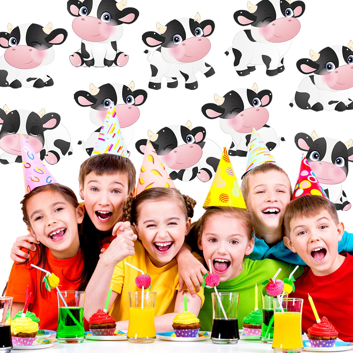 Cow Print Birthday Party Decorations Banner, Farm Animal Cow Print Party Supplies, Indoor Home Wall Outdoor Banner Backdrop Porch Sign for Kids Boys