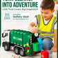 KARYNE TOYS Garbage Truck Toys for Toddlers 1-3+ Age, Includes Safety Vest, 4 Trash Bins, 40 Learning Cards with Lights & Sounds, Trash Truck Toy Set