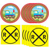 40 PCS Happy Train Party Supplies Train Theme Birthday Decorations Tableware Set Including Plates Napkins for Boys Girl Birthday Baby Shower