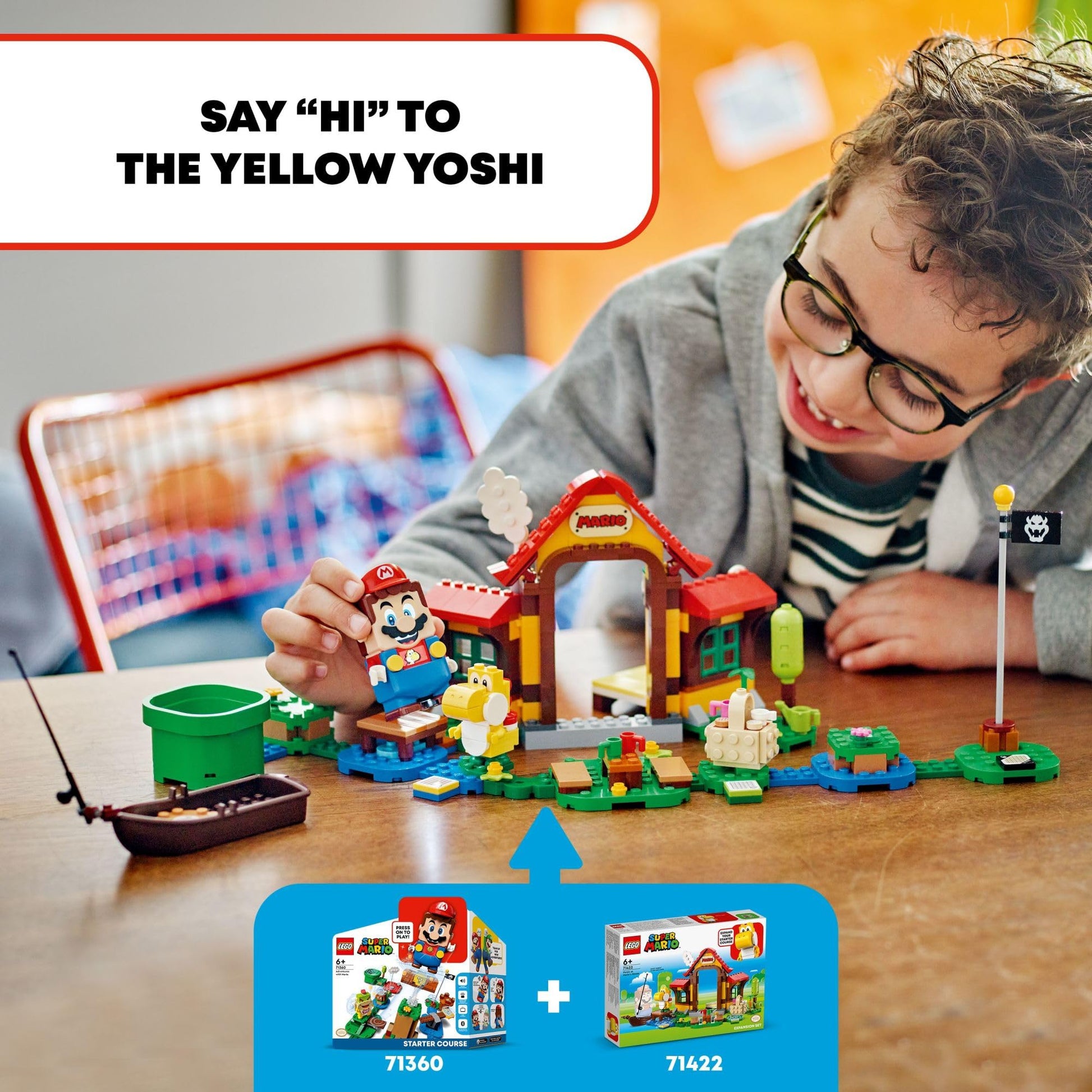 LEGO Super Mario Picnic at Mario’s House Expansion Set 71422, Collectible Playset with Yellow Yoshi Figure, Buildable Game Toy to Expand on Starter