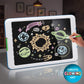 Discovery™ Kids Neon Glow Drawing Easel w/ 6 Color Markers, Built-in Kickstand/Wall Mount, 5 Light Modes, Easy Clean/Washable, Wide Screen, Flat