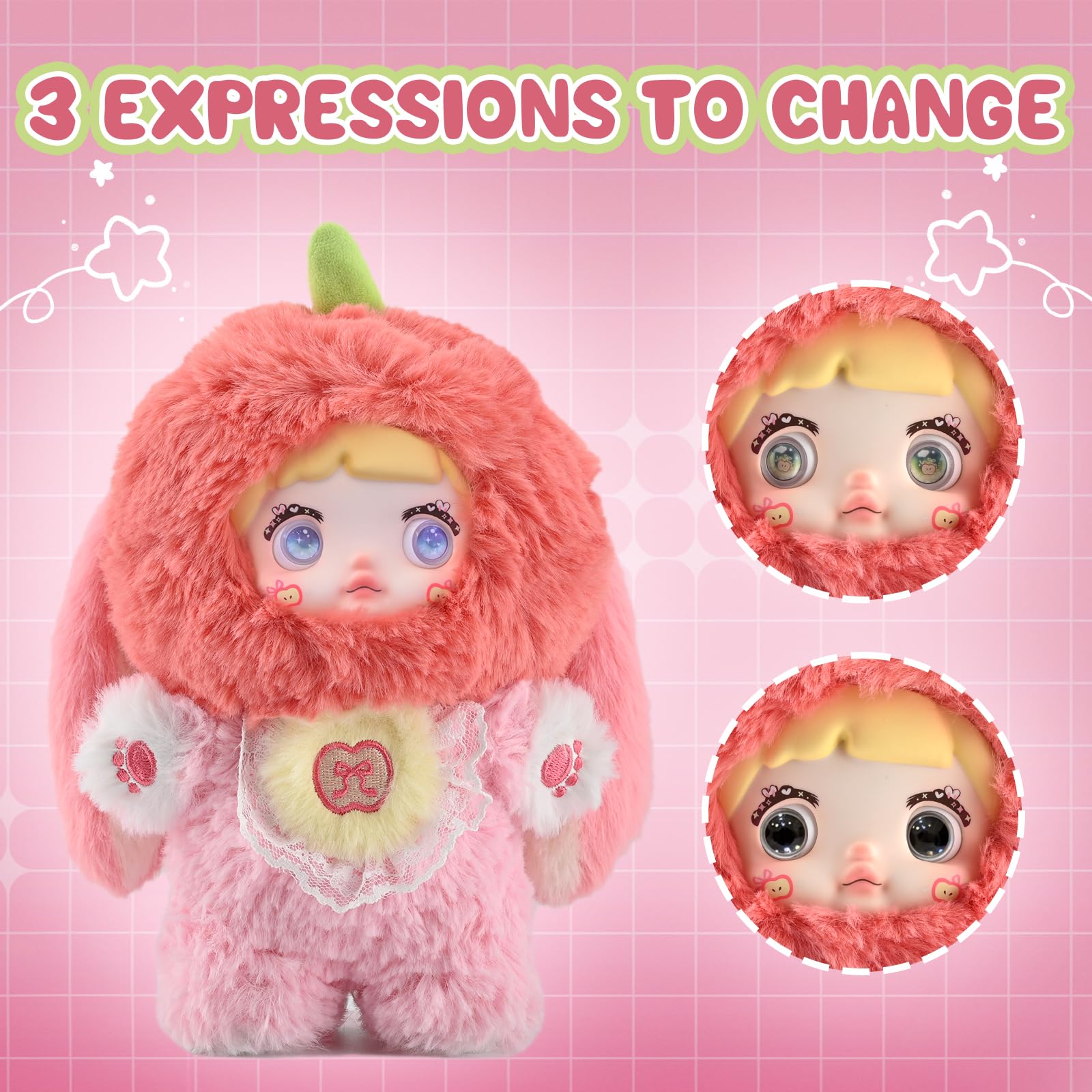 Interesting Fruits Series Blind Box - 3 Expressions Adorable Toys for Collectors - 7.1IN Random Surprise Doll with Unique Designs, 1PCS(1 of 7